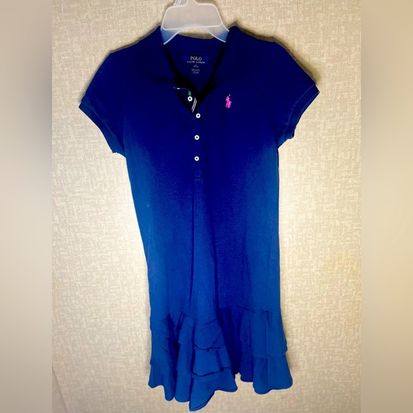 Big Girls Cotton Mesh Polo Dress - Picture 3 of 4